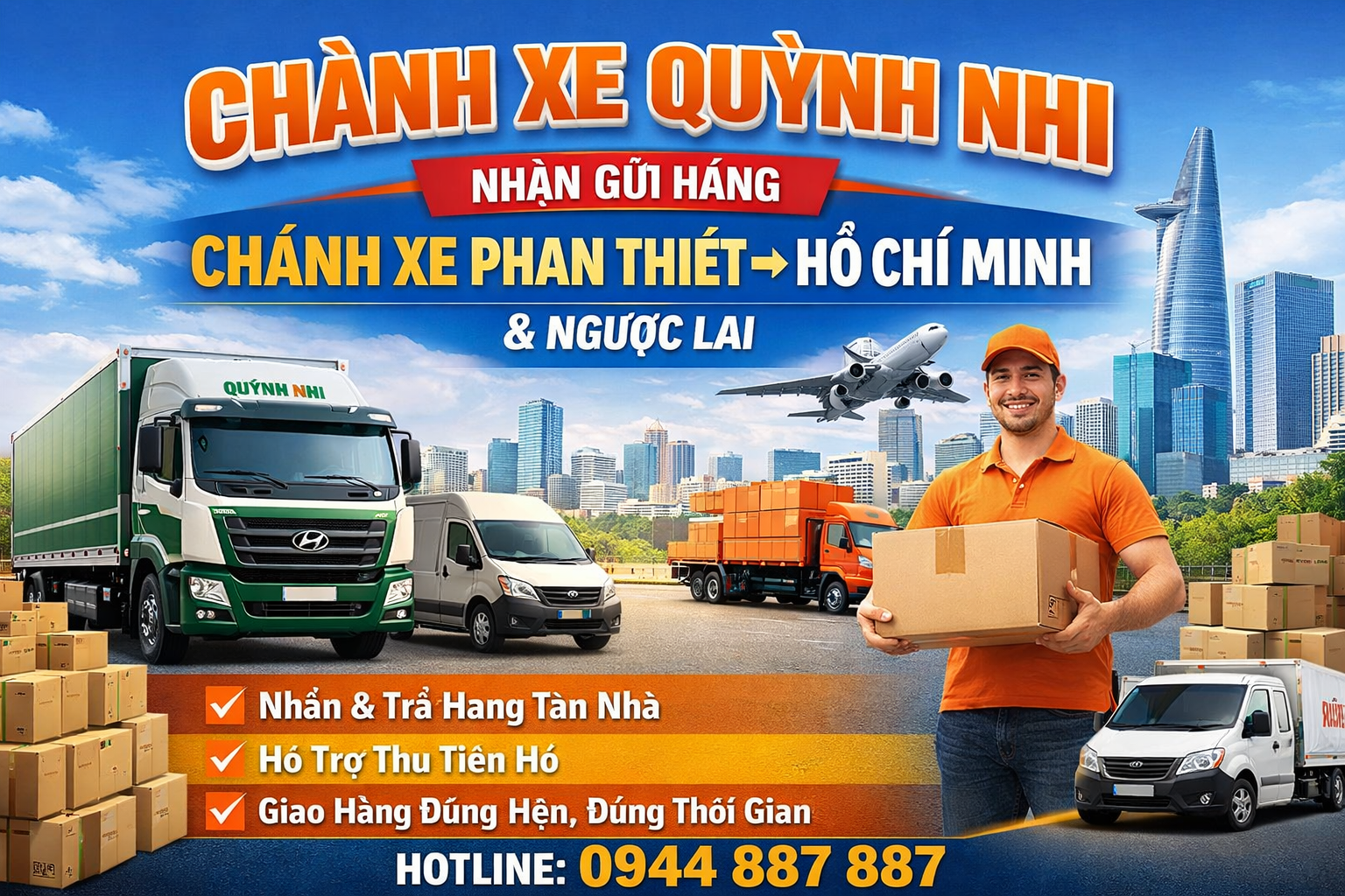 Gửi hàng Chành xe Phan Thiết Hồ Chí Minh uy tín chất lượng giá rẻ