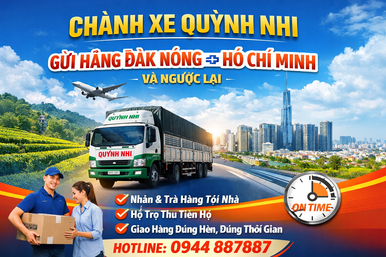 Gửi hàng chanh xe Đak Nông Hồ Chí Minh an toàn giá rẻ