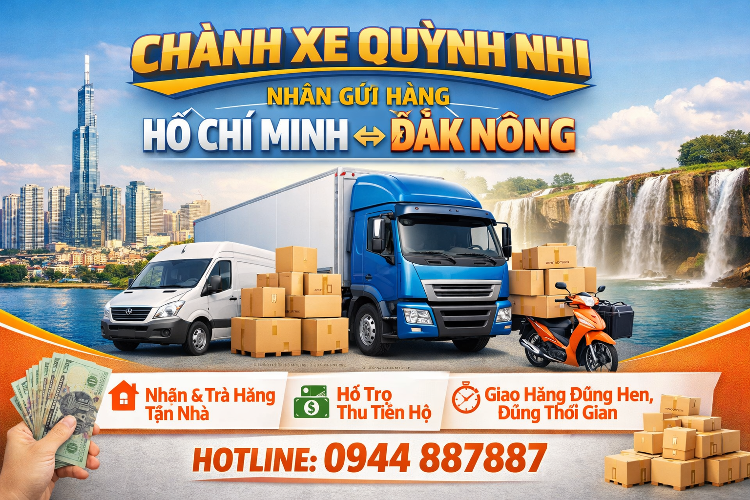 Gửi hàng Chành xe Hồ Chí Minh Đak Nông uy tính, chất lượng giá rẻ